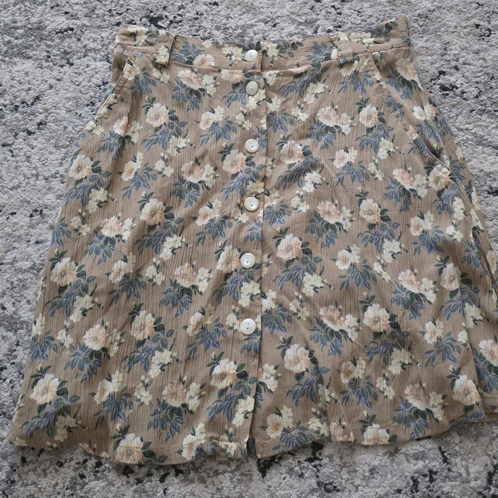 GAP Floral Mini Skirt - Beige and Navy